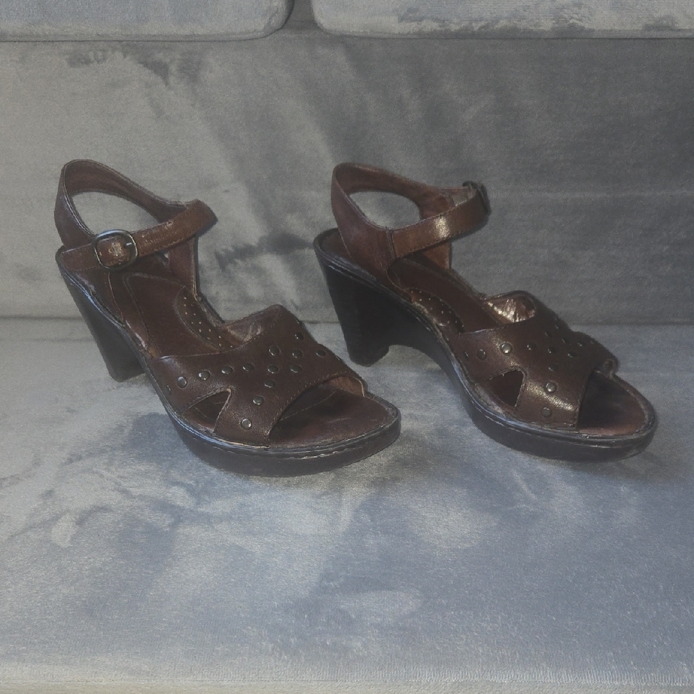 Born Chocolate Brown Women's Heeled Sandals - Picture 3 of 10